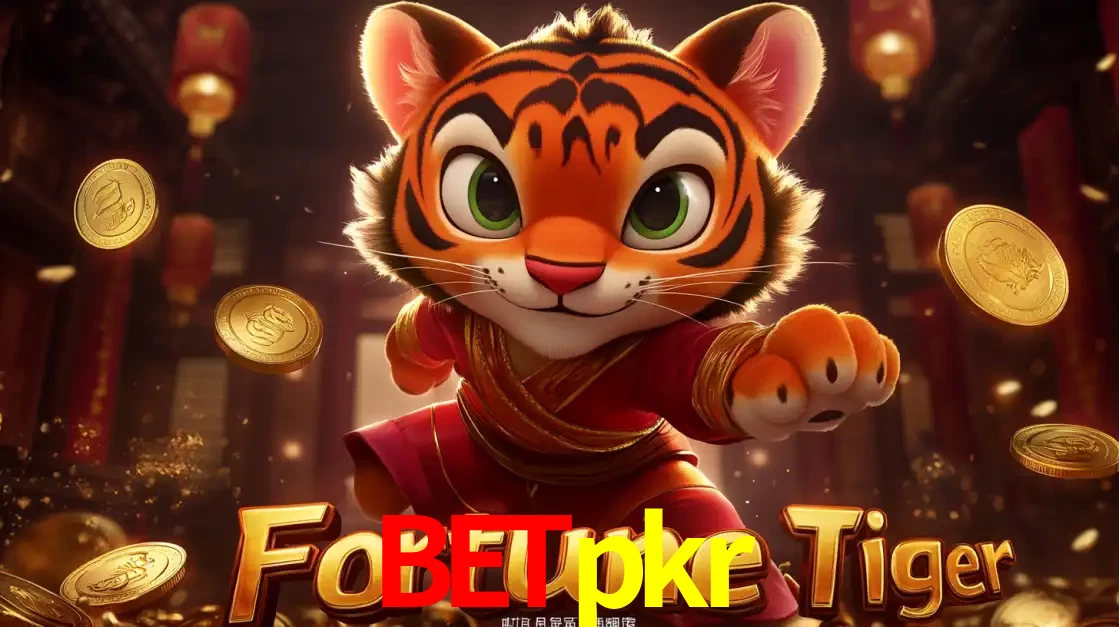 O carismático mascote do jogo de slot Fortune Tiger, um tigre fofo em pose de artes marciais, pronto para trazer sorte e multiplicadores de ganhos no cassino online betpkr.